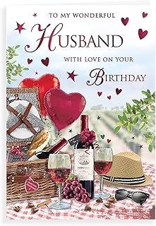 Carte d'anniversaire traditionnelle pour mari 9" x 6" regal publishing