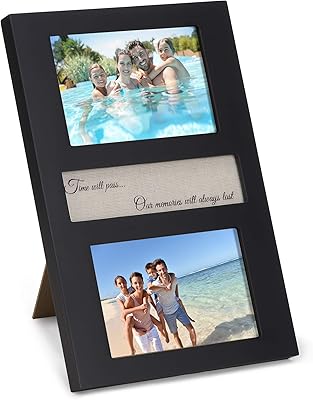 Cadre photo precise obsession 4x6 noir - cadre photo double en bois