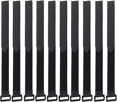 10 pièces de sangles de câble velcro amincissantes en nylon noir auto-adhésif