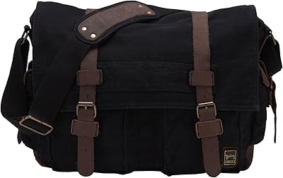 Sac messager en toile pour hommes bircherley vintage military design pour ordinateur portable