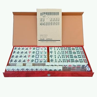 Travel mahjong set portable 144 feuilles ivoire voyage famille loisirs