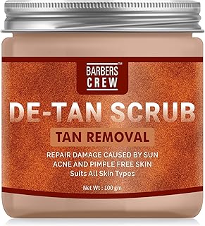 Barbers crew de-tan facial scrub, gommage visage anti-bronzage pour peau éclatante, peau grasse