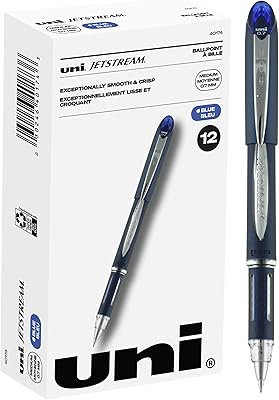 Stylos à bille uni-ball jetstream fineliner, 0,7 mm, bleu, paquet de 12