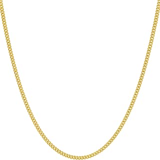 Life jewelry collier chaîne gourmette de 1,7 mm pour femmes et hommes plaqué