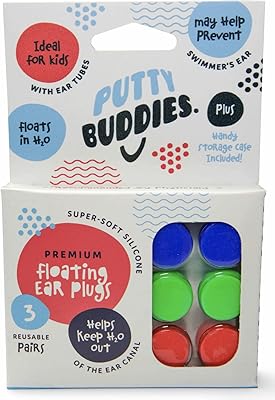 Bouchons d'oreilles flottants putty buddies 3 paires en silicone souple pour la natation
