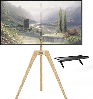 Trépied de meuble tv putorsen en bois massif pour téléviseur universel de 45