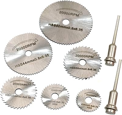 6 pièces lame de scie circulaire hss, mini disques de coupe à lame