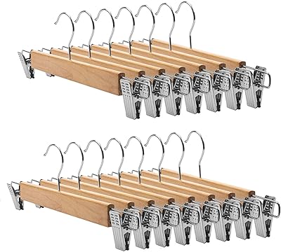 Tosnil 15 pièces 14 pouces cintre en bois naturel pour jupe, pantalon