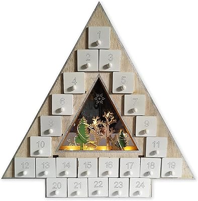 Calendrier de l'avent en bois avec inserts | vierge à remplir