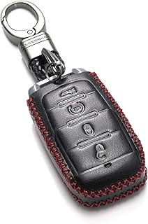 Vitodeco housse de protection pour clé de voiture intelligente en cuir véritable compatible