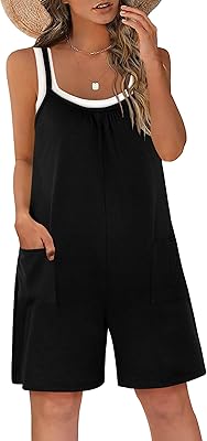 Barboteuse décontractée pour femme été 2023, sans manches et ceinture réglable, barboteuse extensible