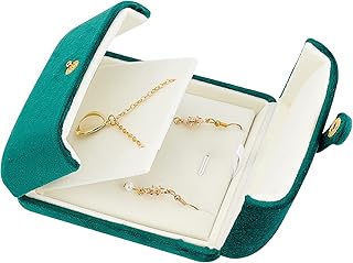 Boîtes à bijoux à double couvercle en velours, emballage pour pendentif, collier, boîte-cadeau