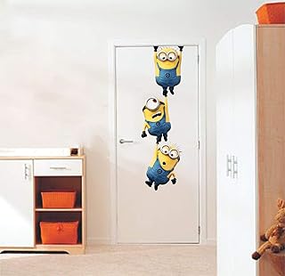 Autocollant mural en vinyle minions taille 76 x 25 cm multicolore