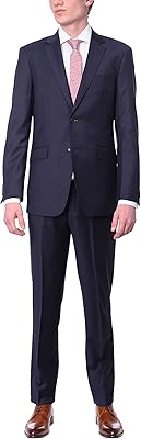 Costume deux pièces coupe ajustée de couleur unie pour hommes 100