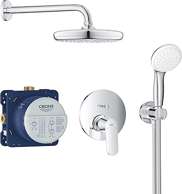 Système de douche à montage plat grohe 34732000 avec cosmopolitan rainfall