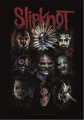 Drapeau slipknot sous licence heart rock - anodisé, tissu, multicolore, 110 x 75