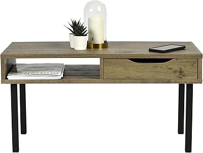 Iris ohyama, table basse avec étagère et tiroir/table basse en bois avec rangement/table basse/table centrale, tiroir ouvrant sur deux côtés, bureau, salon - table centrale - wct-800 - gris marron. Votre satisfaction commence ici, sur Diaytar Sénégal
