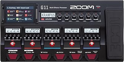 Processeur multi-effets zoom g11, 6 modèles d'amplis personnalisés, 70 réponses impulsionnelles d'enceinte, 9