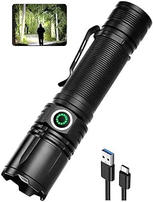 Lampe de poche led rechargeable msa, lampe de poche rechargeable usb ultra lumineuse