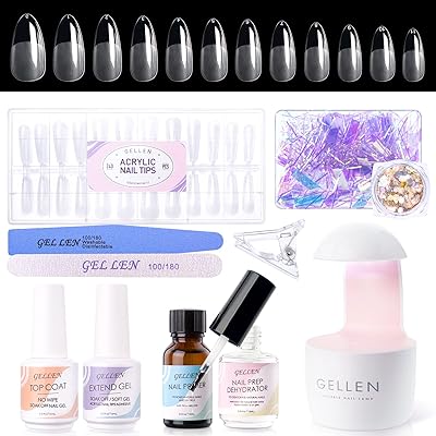 Kit de pointes d'ongles gellen et de gel de colle, kit d'ongles
