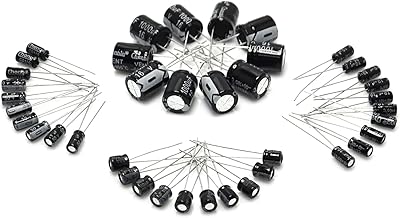Kit de condensateurs électrolytiques jikfun 1uf 10uf 100uf 1000uf chacun 10 pour arduino