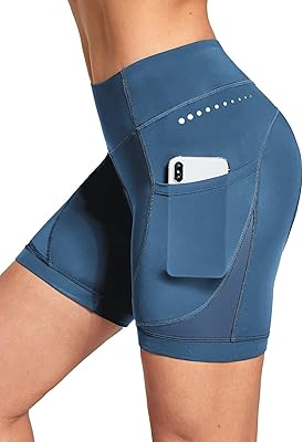 Short de cyclisme rembourré pour femme, short de cyclisme avec doublure et poches