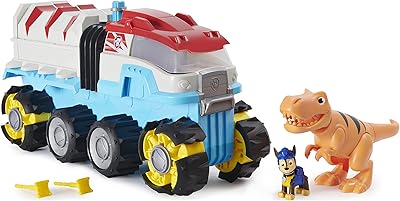 Paw patrol véhicule motorisé de l'équipe dino patroller avec figurines exclusives chase