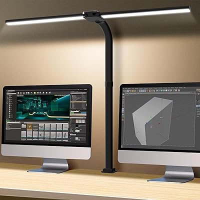 Lampe de bureau led pour à domicile lampe double tête avec pince