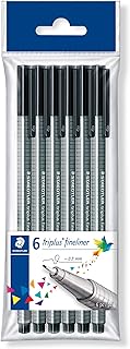 Embouts fins stedtler triplus - paquet de 6, noirs (334-9 pb6 st)