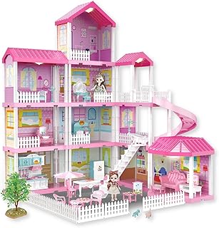 Maison de poupée vitto 11 pièces maison d'enfants colorée à 3 étages