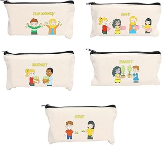 Sacs à fermeture éclair en coton ava lynn toys pour enfants, illustrations mignonnes
