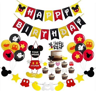 Fournitures de décorations de fête d'anniversaire mickey mouse bannière panneau de porte décoration