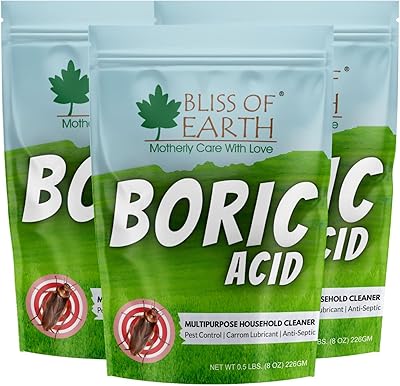 Bliss of earth poudre d'acide borique 9,5 ml multi-usages tue les cafards