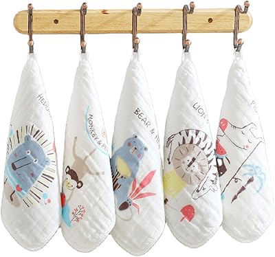 Lot de 5 serviettes de bain en mousseline pour bébé, serviettes biologiques douces