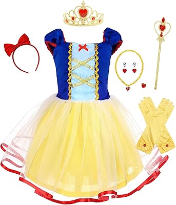Robe de princesse wonderbaby pour fille avec jupe courte rouge et accessoires