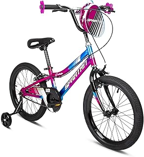 Vélo spartan twilight pour filles de 3 à 8 ans, pour enfants et petites filles avec roues d'entraînement de 14 à 18 pouces, rose/bleu, pour enfants avec levier de siège à dégagement rapide, sac compatible. Profitez des meilleurs deals du Sénégal sur Diaytar