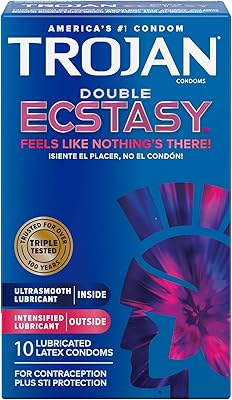 Préservatifs trojan ecstasy double deluxe en latex, 10 pièces