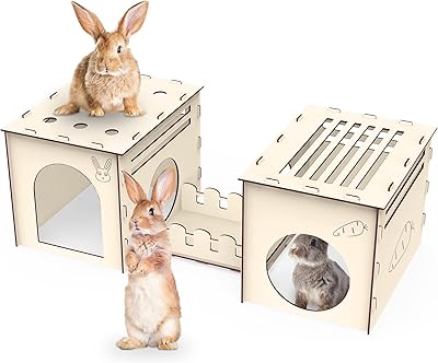 Werco grandes maisons et tanières pour lapins cachette en bois en forme