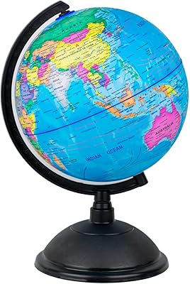 Carte du monde rotative brillante queens® 20 cm 8 pouces parfaite