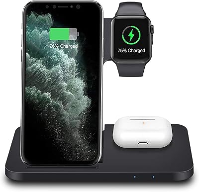 Chargeur sans fil 3 en 1, compatible avec téléphone 11 xs watch 6