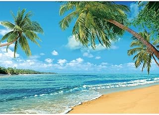 Allenjoy 2,1 x 5 pieds soleil d'été luau paradis tropical fond de plage