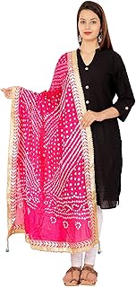 Dupatta pour femme jaipuri rajasthani en soie multicolore épaisse avec travail gota