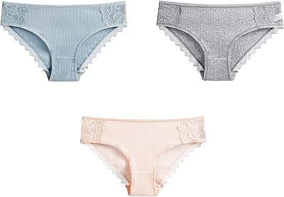 3 pièces ensemble sous-vêtements en coton pour femmes slips confortables en dentelle florale