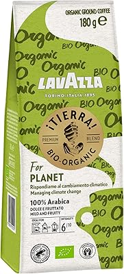 Mélange de café moulu biologique lavazza, tierra bio-organic, 100 % arabica, torréfaction italienne