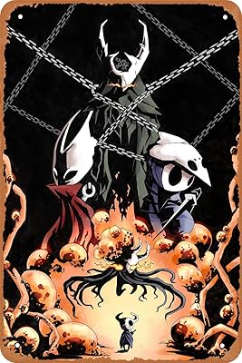 Affiche de jeu clilsiatm hollow knight, signe en métal de jeu, décoration murale