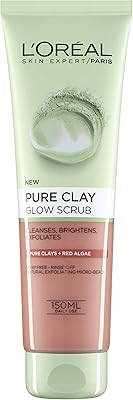Exfoliant visage aux algues rouges éclatantes à l'argile pure l'oréal paris, 150 ml
