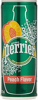 Eau minérale gazeuse naturelle perrier à l'arôme naturel de pêche, bouteille fine, 10