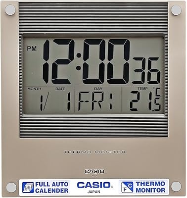 Horloge murale numérique casio id-11s-1df - gris
