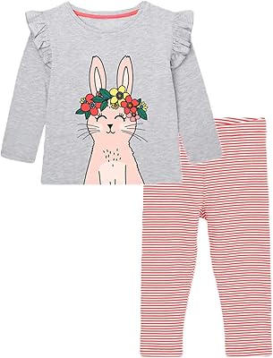 Mignon ensemble de vêtements à manches longues, t-shirt et pantalon pour petites filles