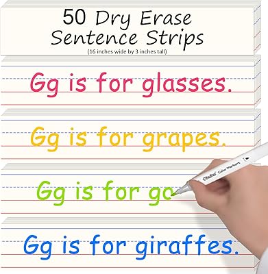 Bandes de phrases effaçables à sec godery 16" x 3" écrire et effacer